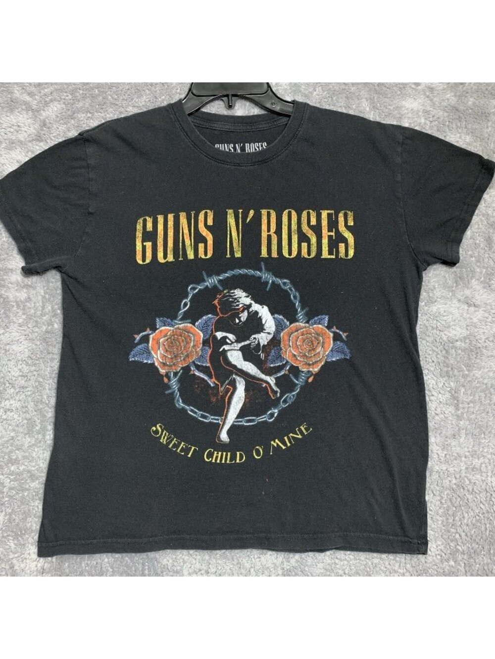 Guns N Roses Graphic T-Shirt Mens Large Black Sweet Child O Mine Rock Band Tee